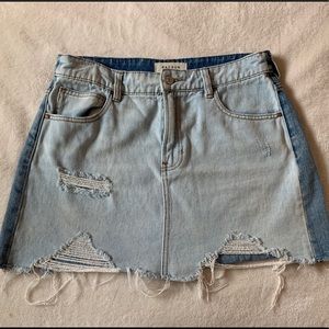 Denim mixed wash skirt